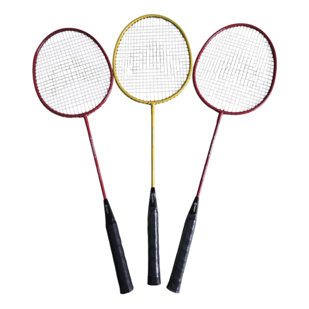 Set of Three Badminton Rackets - Red and Yellow
